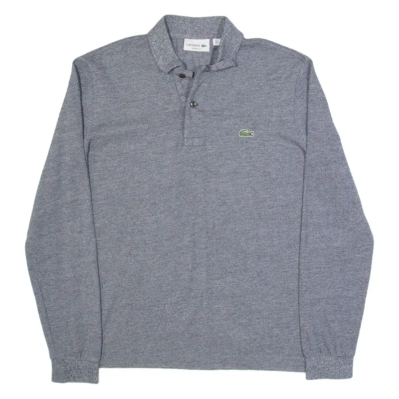 LACOSTE Mens Polo Shirt Blue Long Sleeve S