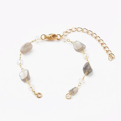 Nuggets Natural Labradorite Beaded Bracelet Makings
