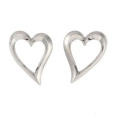 Heart Rack Plating Brass Stud Earrings for Women