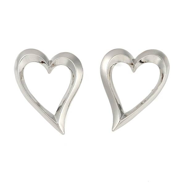 Heart Rack Plating Brass Stud Earrings for Women