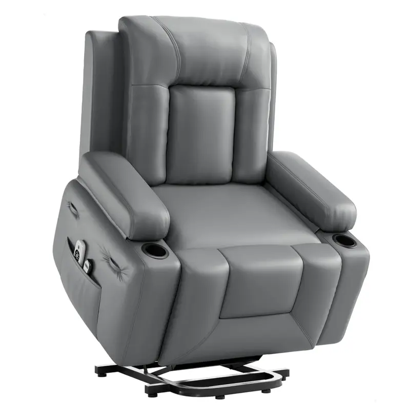 Garvee Power Lift Recliner Chair - Heat and Massage, Adjustable Back and Legs, PU Leather Electric Lift Chair Designed for Mo...