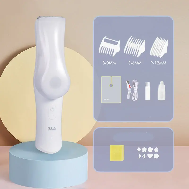 Baby Electric Vacuum Hair Trimmer Clipper USB Rechargeable Ceramic Cutter IPX7 Waterproof Baby Low Noise Hair Trimmer | Color...