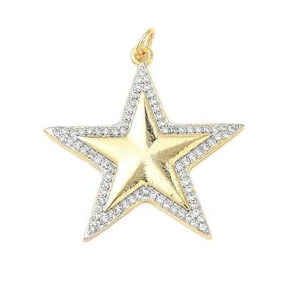 Brass Micro Pave Cubic Zirconia Pendants