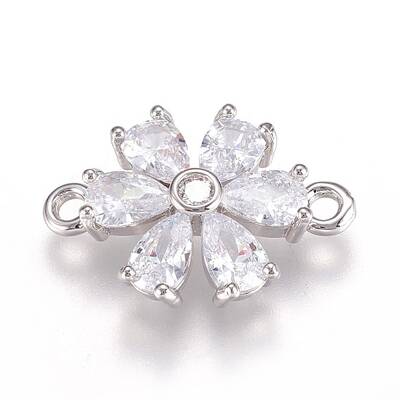 Brass Micro Pave Cubic Zirconia Links