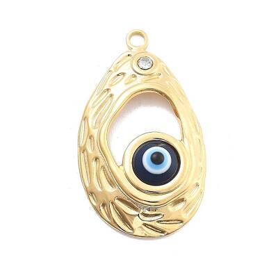 304 Stainless Steel Enamel Rhinestone Pendants