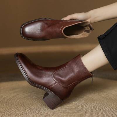 CHIKO Acosta Square Toe Block Heels Ankle Boots