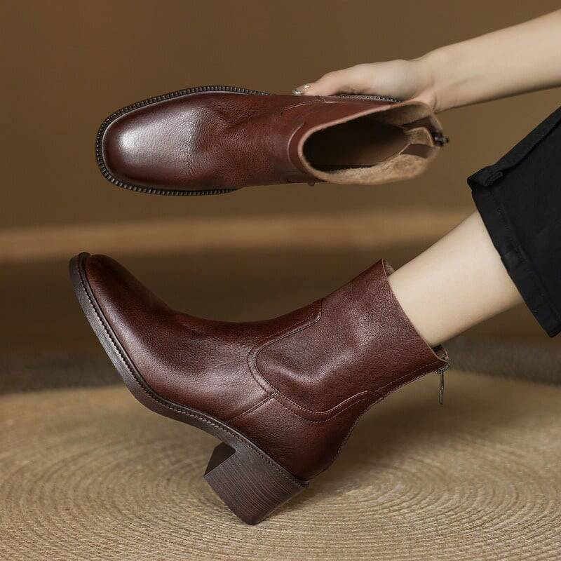 CHIKO Acosta Square Toe Block Heels Ankle Boots