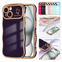 Fathersdaygifts Magsafe Case Soft Wave Frame Curly Shape For iPhone 16 15 14 13 12 11 Pro Ma
