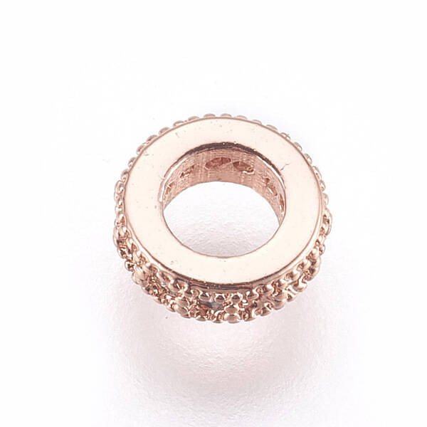 Brass Micro Pave Cubic Zirconia Beads
