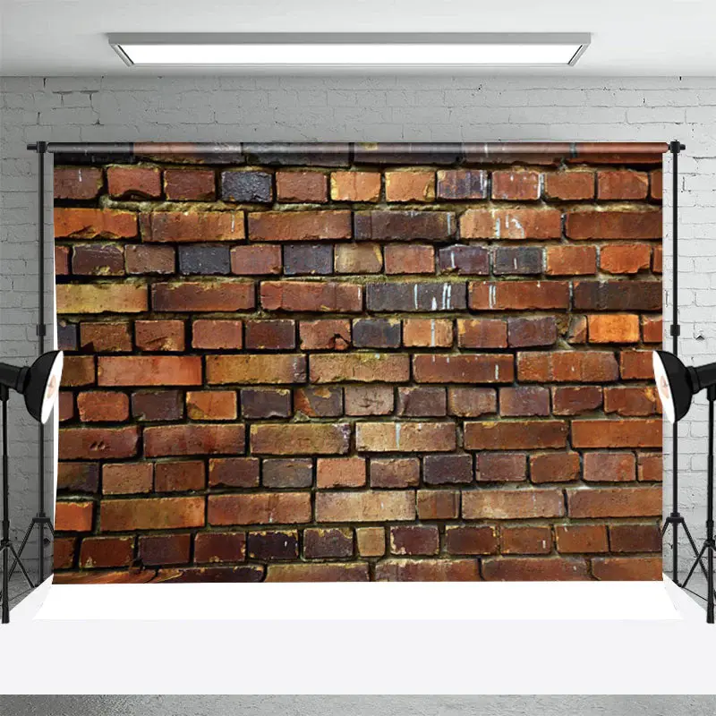 Retro Rustic Red Brick Wall Backdrop For Photoshoot - Aperturee