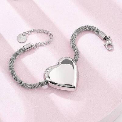 304 Stainless Steel Heart Links Bracelets
