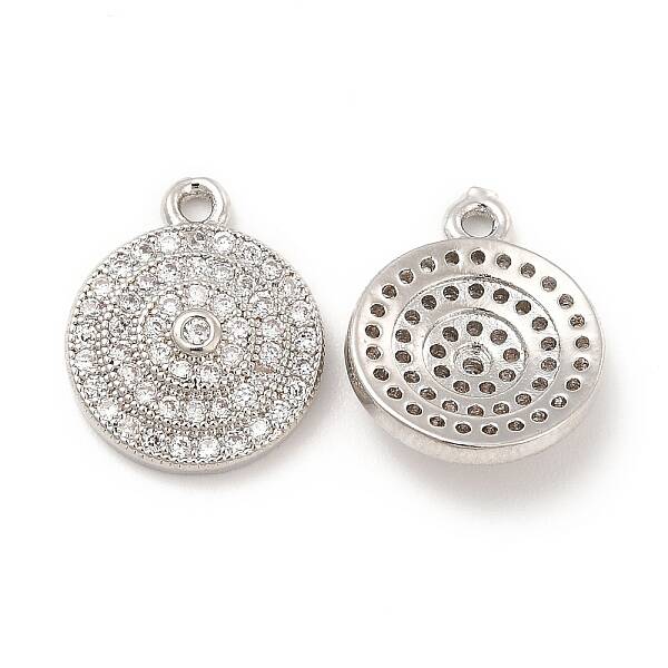 Brass Micro Pave Clear Cubic Zirconia Pendants