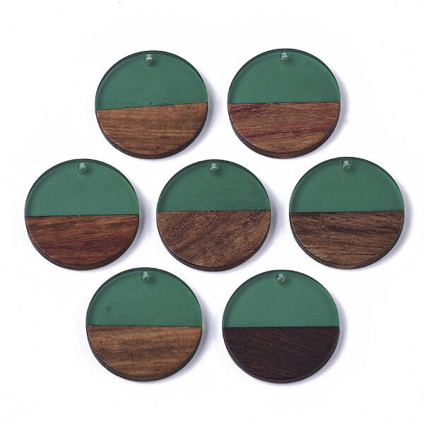 Transparent Resin & Walnut Wood Pendants