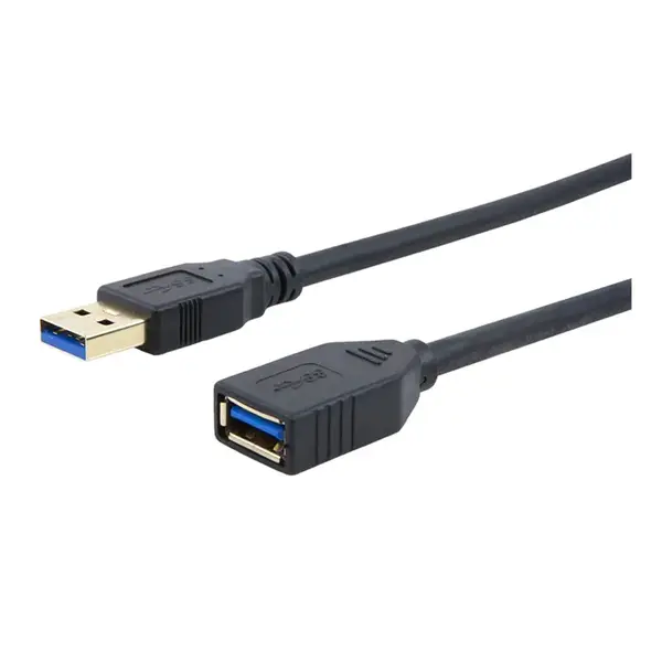 13749 Monoprice Select Series USB 3.0 USB-A to USB-A Female Extension Cable Black 1.5ft
