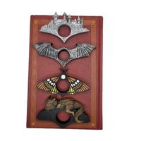 Book Page Holders– Fantasy Reading Accessory for Book Lovers - Dragon Wing, Skull Butterfly, and Village