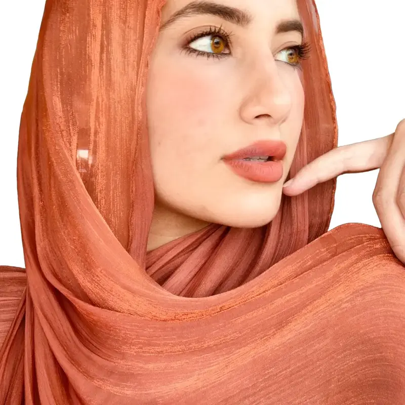 Sahar Shimmery Relish Copper Hijab - Standard Length