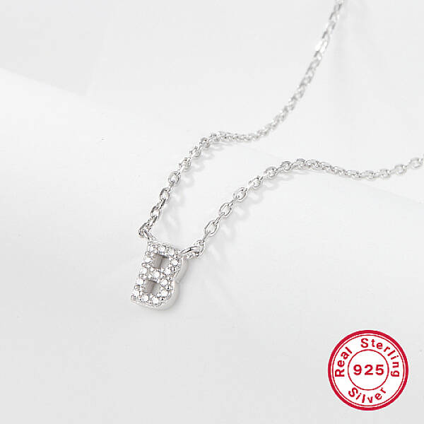 Rhodium Plated 925 Sterling Silver Micro Pave Cubic Zirconia Pendant Necklaces for Women