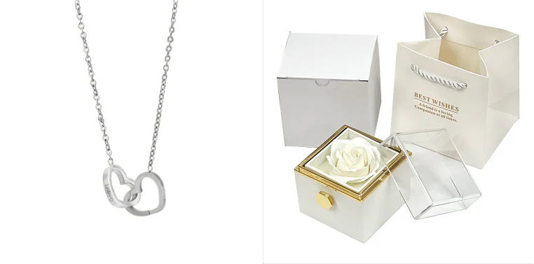 Rotating Soap Flower Rose Gift Box Creative Rotating Rose Jewelry Packaging Box Valentine's Day Gift For Women | Color: Set3
