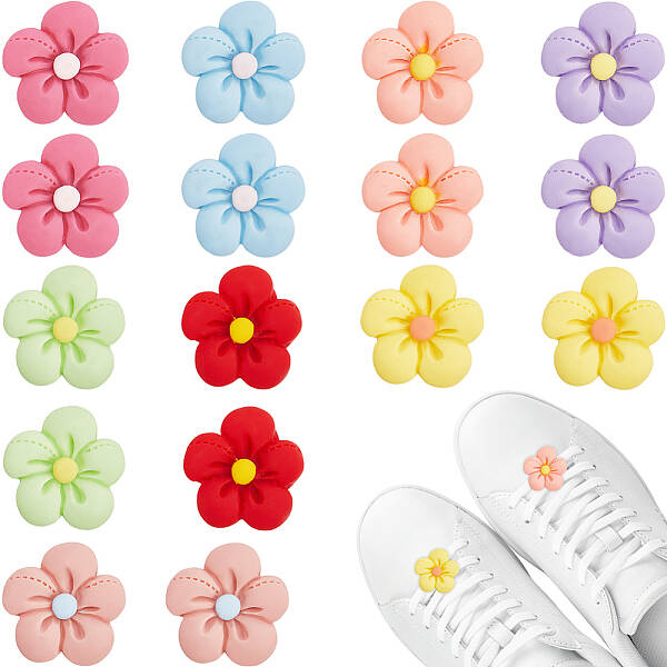 24Pcs 8 Colors Resin Shoe Decorations