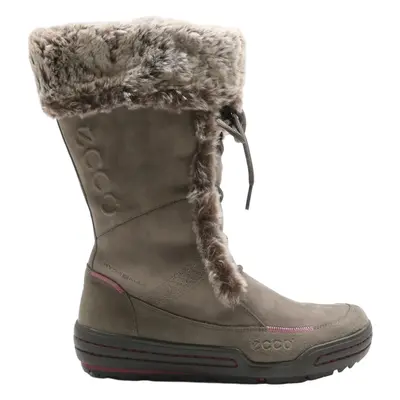 ECCO Lace-Up Boots Grey Leather Womens UK 4