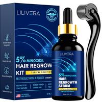 Lilivera 5% Minoxidil for Men and Women kit, Hair Growth Serum with tool- with Biotin - Topical Serum for Scalp Hair Loss Thi...