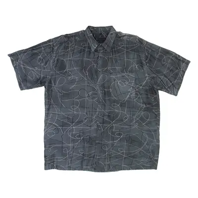 NICK TAYLOR Mens Shirt Grey Crazy Pattern XL