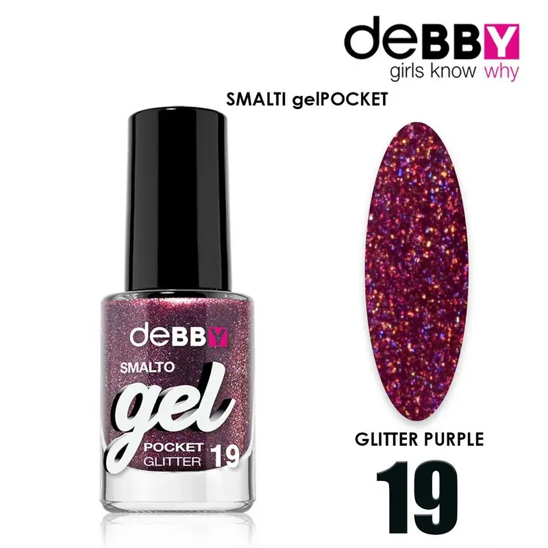 Debby Gel Polish Pocket 19 Glitter Purple