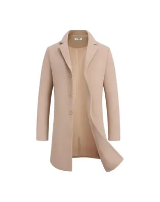 COOFANDY Fall Outfits Mens Wool Blend Coat Winter Trench Coats Notched Lapel Collar Single Breasted Overcoat Classic Peacoat ...