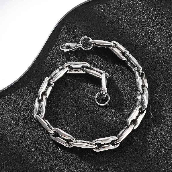 304 Stainless Steel Coffee Bean Chain Bracelets for Women Men