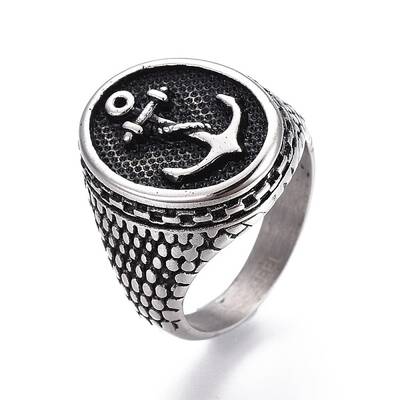 304 Stainless Steel Signet Rings for Men