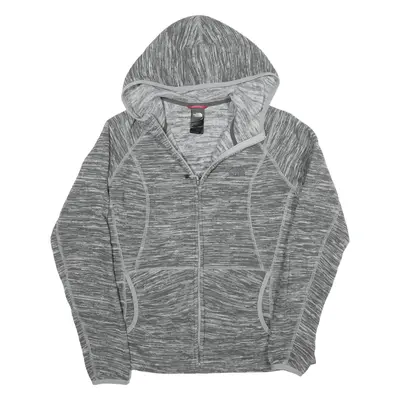 THE NORTH FACE Fleece Jacket Grey Striped Womens M