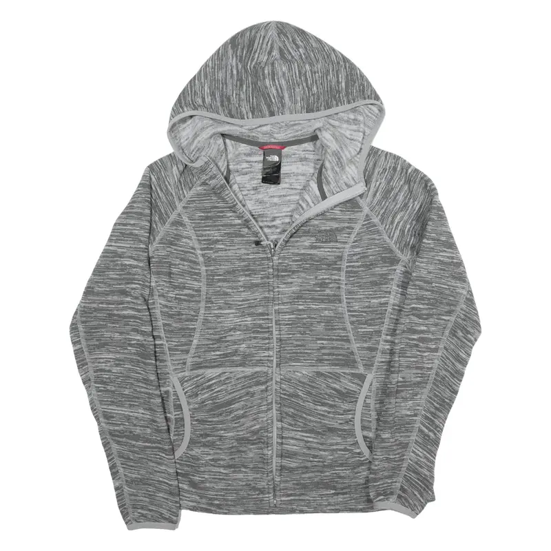 THE NORTH FACE Fleece Jacket Grey Striped Womens M