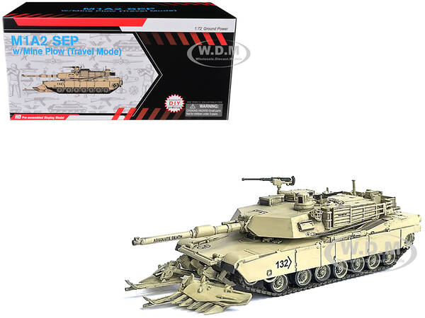 United States M1A2 SEP (System Enhancement Package) Abrams Tank with Mine Plow (Travel Mode) 132 \