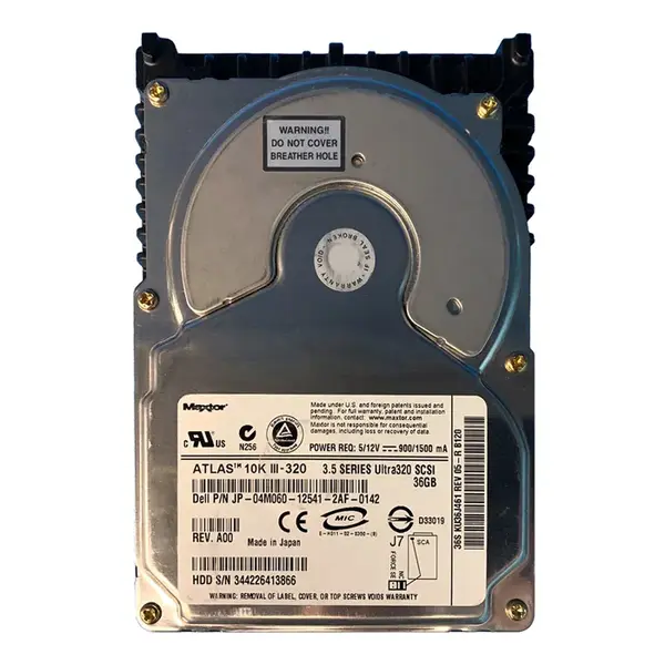 KU36J461 Maxtor 36GB 10000RPM Ultra 320 SCSI 3.5-Inch 8MB Cache Atlas Hard Drive