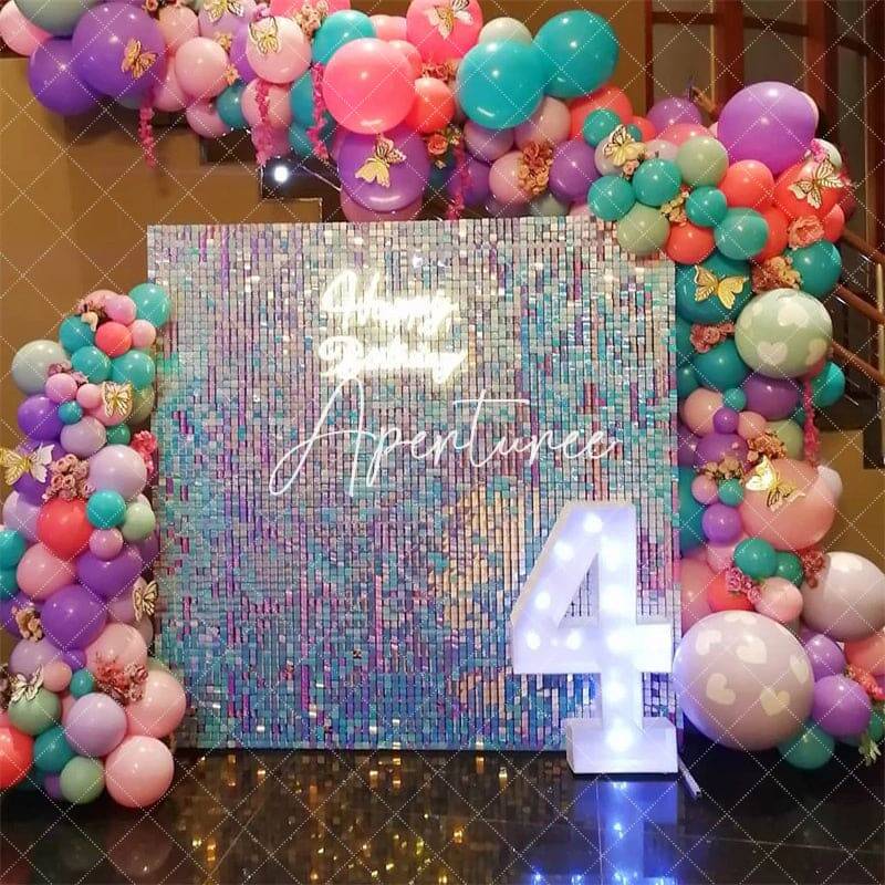 Aperturee Iridescent Blue Shimmer Wall Panels | Wedding Event Party Decorations