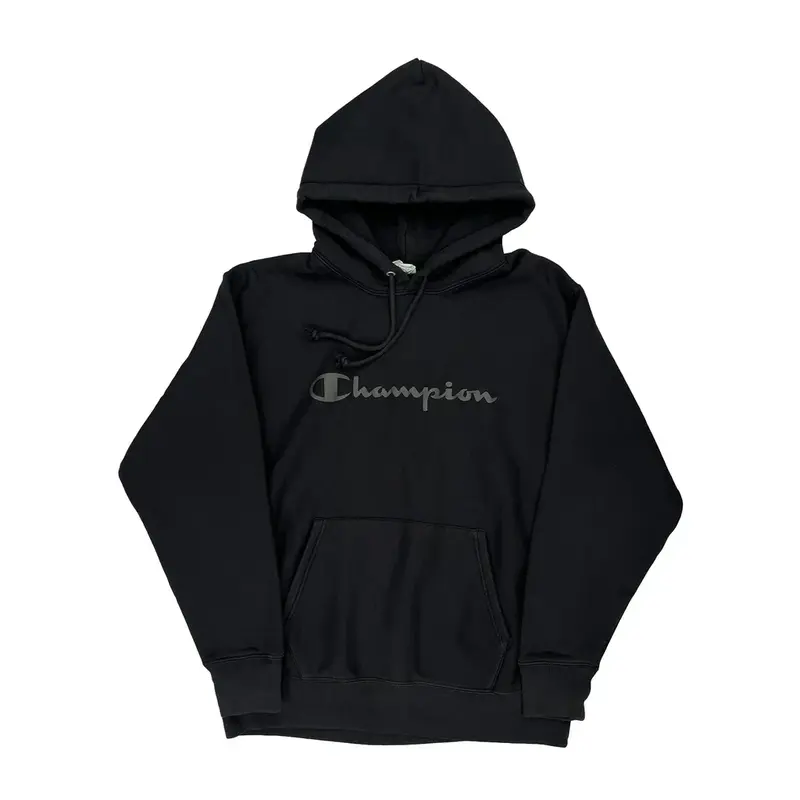 Reverse Weave Champion Hoodie - Large Black Cotton Blend