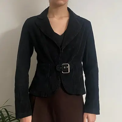 D. Belfort Cord Jacket - Small Black Cotton