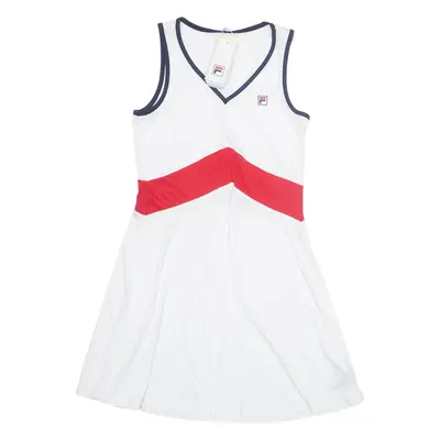 FILA SPORTS Womens Skater Dress White Sleeveless Knee Length S
