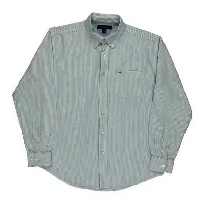 Tommy Hilfiger Striped Shirt - Medium Blue Cotton | Size: medium