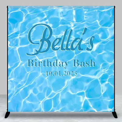 Aperturee Personalized Cool Summer Pool Waves Birthday Backdrop | Custom Birthday Back Drop | Custom Birthday Backdrops | Diy...