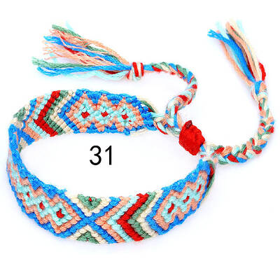 Cotton Braided Rhombus Pattern Cord Bracelet