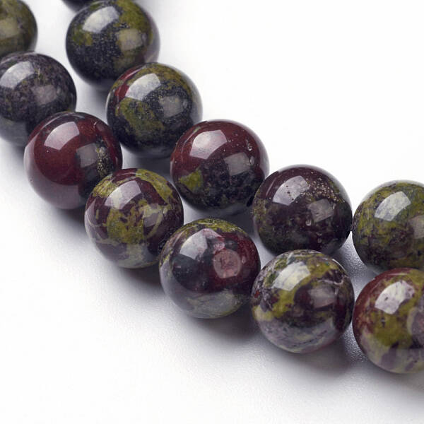 Natural Dragon Blood Jasper Bead Strands