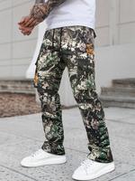 Unisex Drawstring Waist Cargo Pants, Street Fashion Casual Pocket Design Camouflage Trousers for Daily Wear, Menswear, Cargo ...