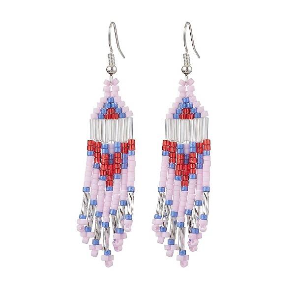 Iron with Glass Dangle Stud Earring