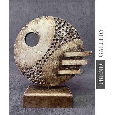 Original Round Wood Table Figurine Creative Disc Art for Home Original Desktop Decor | MOON STORY 14.5"x12"