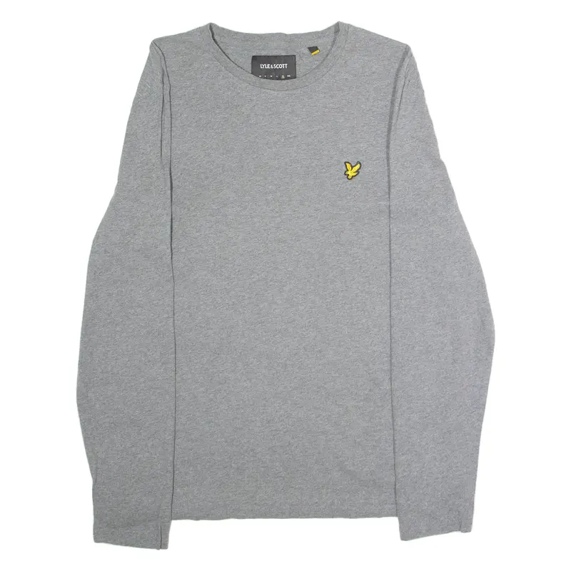 LYLE & SCOTT Mens T-Shirt Grey Long Sleeve Crew Neck XL