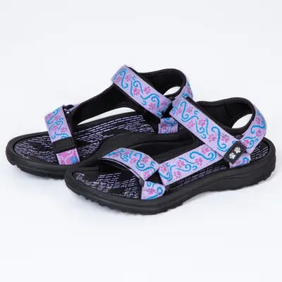 Women's Paw Print Walking Sandals | River Sandals - Black - 6