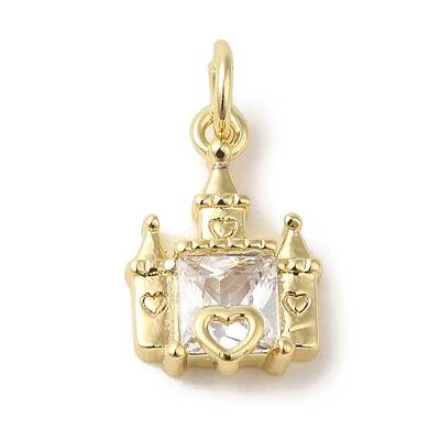 Brass Micro Pave Clear Cubic Zirconia Pendants