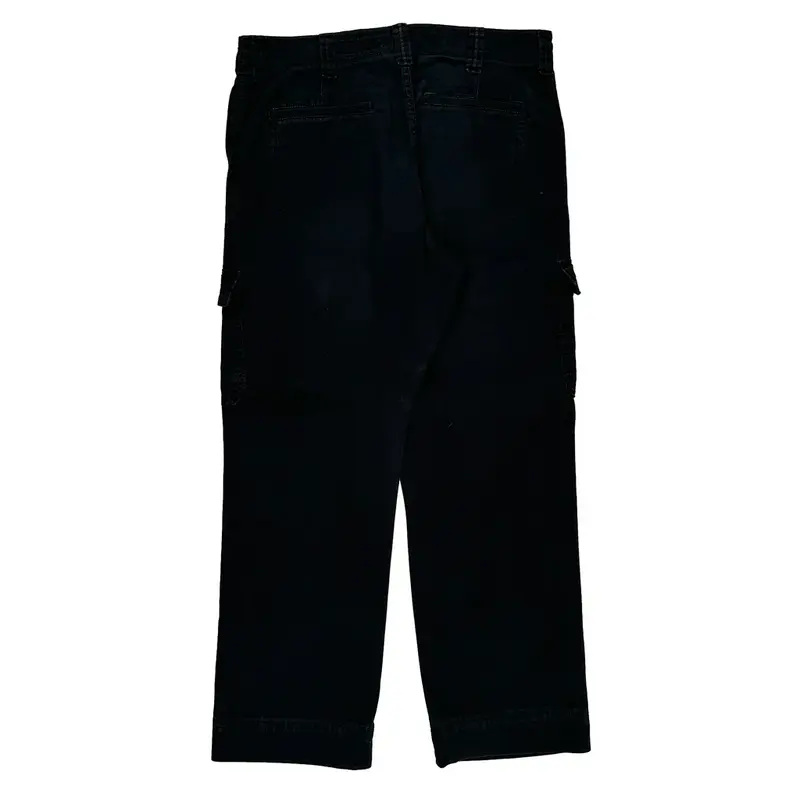 Relaxed Fit Wrangler Cargo Trousers - 35? Waist Black Cotton Blend