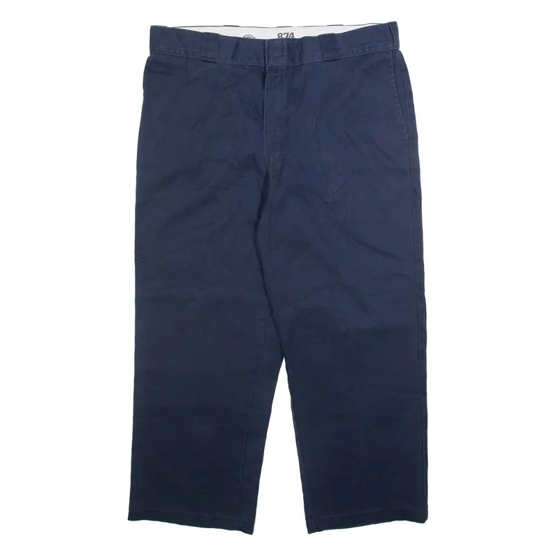 DICKIES 874 Workwear Mens Trousers Blue Regular Straight W38 L26